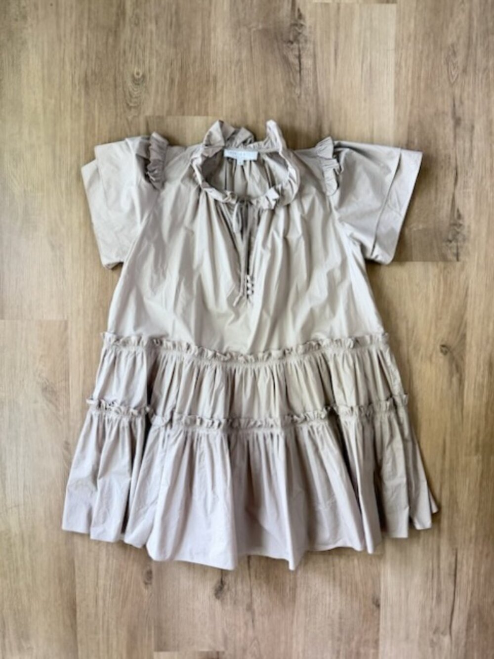 Hunter Bell New York Merritt Dress Taupe Cotton Poplin Sz SMALL - Picture 2 of 9
